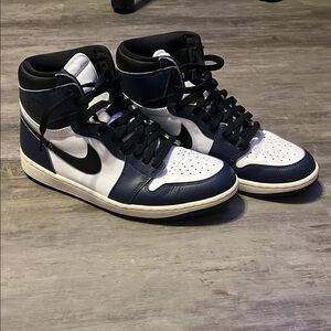 Jordan Black and White High-Top Sneakers